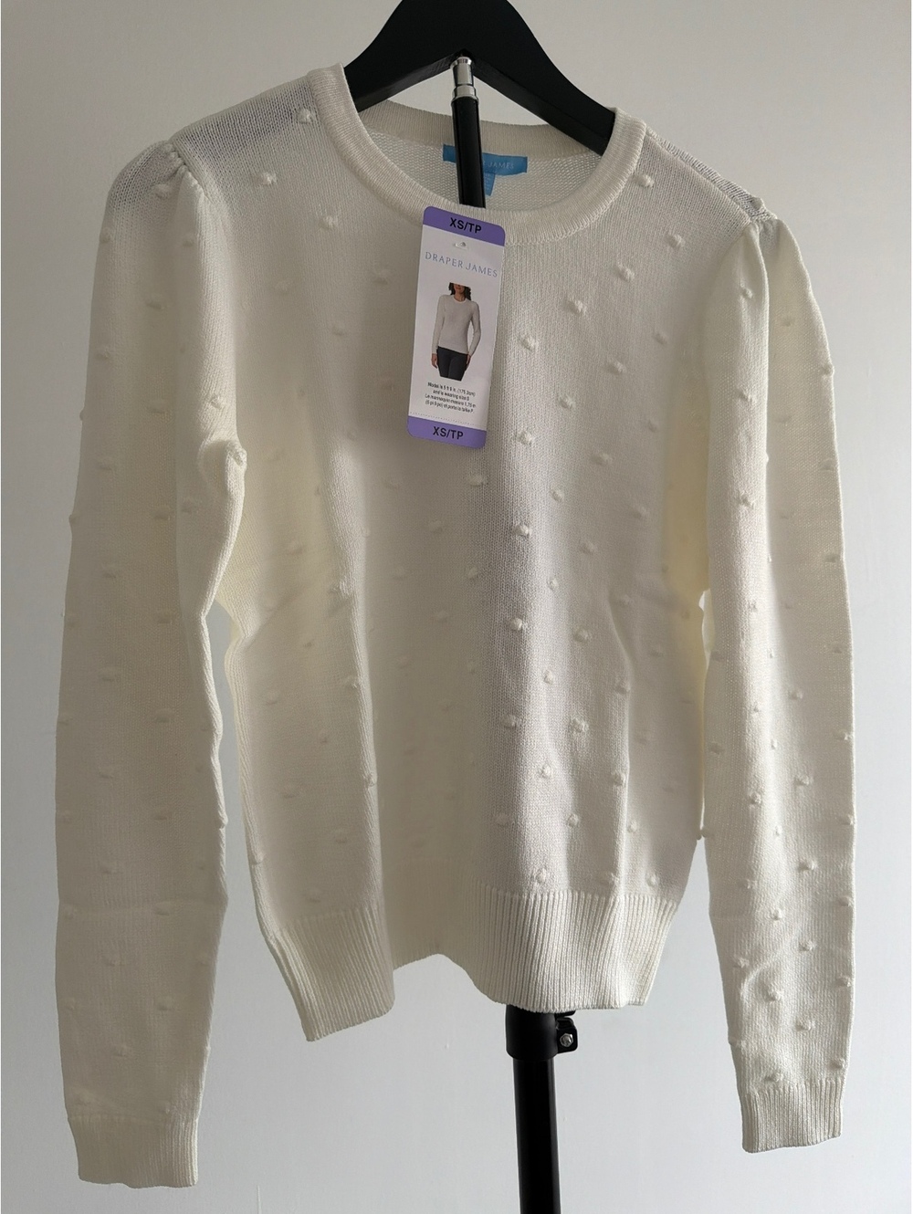 Draper James Women's White Textured Pullover Sweater XS 0004